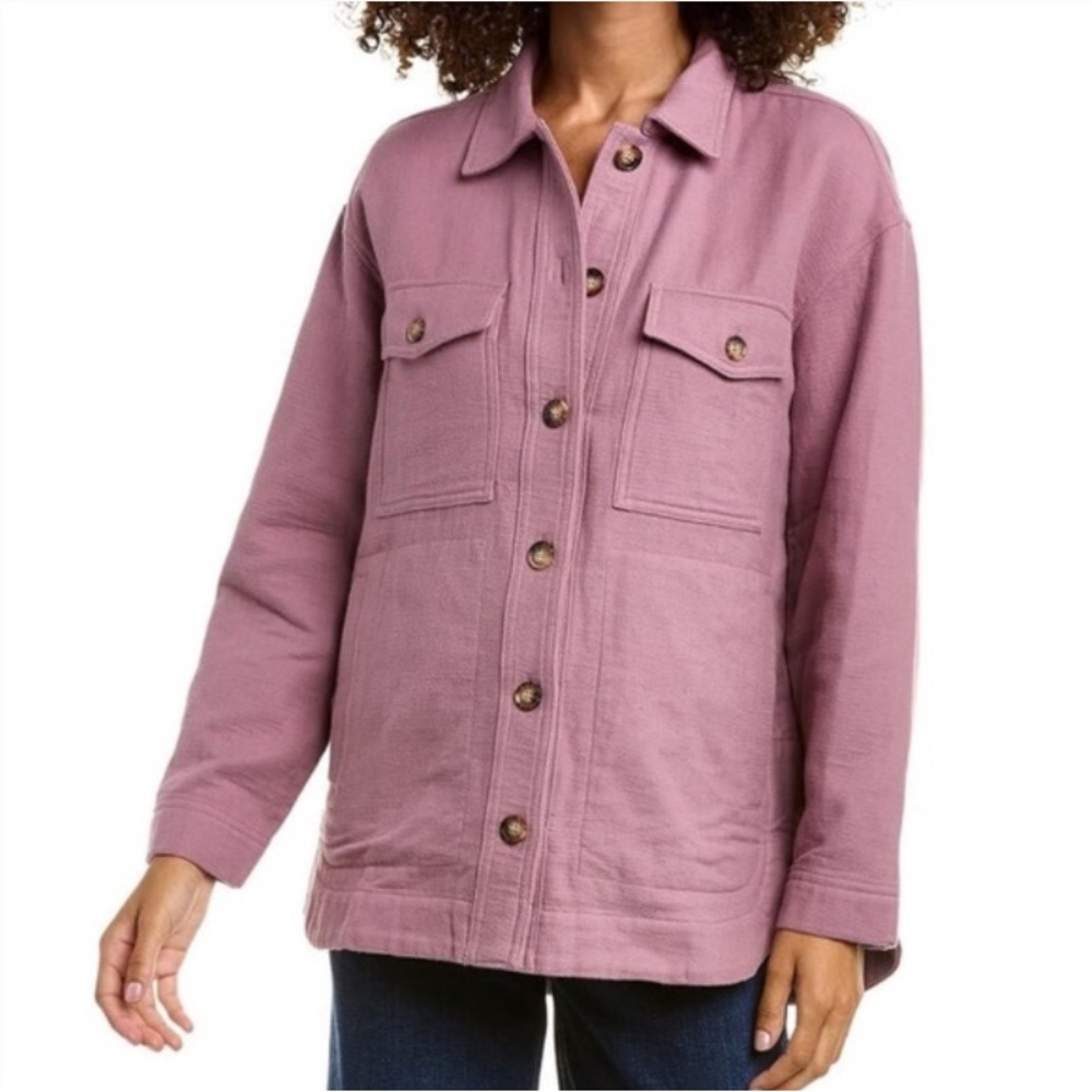 Madewell Purple Waffleback Branner Shirt Jacket Shacket Size Small
